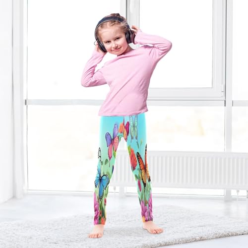 Toddler Girls Leggings Printed Yoga Pants Leggings Blue Pink Green Butterfly for Kids4
