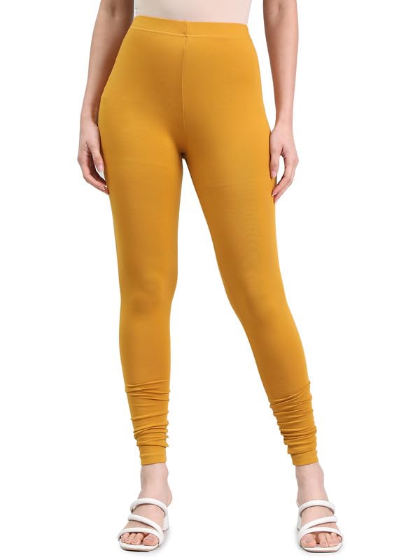 GO COLORS Soft Cotton Stretch Ankle Length Leggings for Women | Breathable