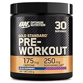 Optimum Nutrition Gold Standard Pre-Workout in Polvere, Bevanda Energetica Gusto Blue Raspberry, 330g, 30 Porzioni