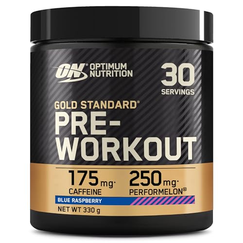 Optimum Nutrition Gold Standard Pre Workout en poudre, boisson énergétique avec créatine monohydrate, bêta-alanine, caféine et vitamines B, complément goût Framboise acidulée, 30 portions, 330 g