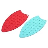 Beautyflier Pack of 2 Assorted Color Heat-resistant Silicone Mat Rest Pad For Ironing Board Steam Compact Iron