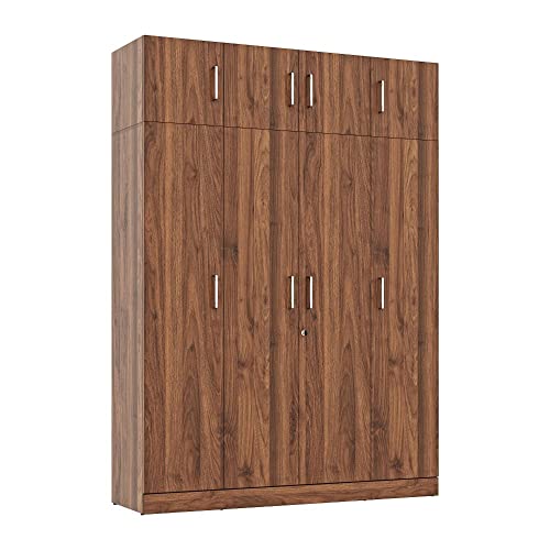 Image of Wakefit Wardrobe for Bedroom | 1 Yr Warranty | Cupboard for Bedroom, Almirah, Wooden Wardrobe, Multi-Shelves Storage with Drawer, & Hanger, Density:680-750 kg /m, Free Installation (Organza - CW)