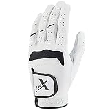 GearX Men's All Sheep Skin Golf Gloves, White (Large(25), Left)