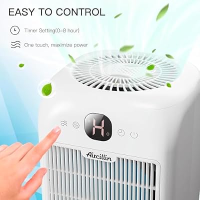 Aircillin Air Purifiers for Home Bedroom Up to 908 Sq Ft, Air Purifiers with HEPA Filter Aromatherapy,Turbo Boost Button, Sleep Mode, White