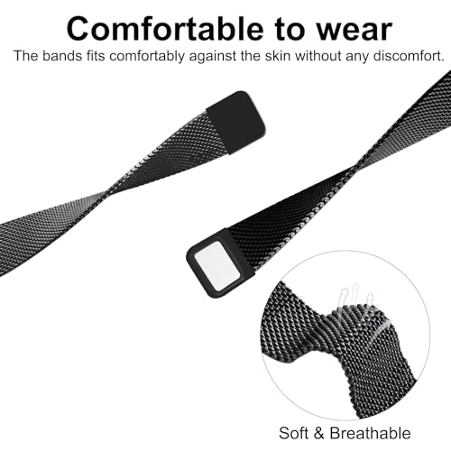 Band Compatible with Fitbit Sense/Sense 2 Versa 3/Versa 4 for Women Stainless Steel Magnetic Strap Adjustable Four Leaf Clover Watch Bands.