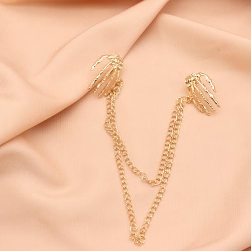 Image of Vintage Skeleton Hand Brooch Pin for Women Men,Halloween Skull Hand Brooch Pin Cosplay Halloween Costume Accessories
