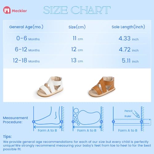 Image of Meckior Baby Toddler Infant Girls PU Leather Soft Open Toe Summer Sandals Flower Princess Flat Shoes