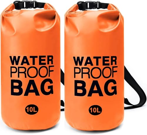 Waterproof Dry Bag &ndash; 2-Pack 10L Roll-Top Dry Bags for Kayaking, Boating, Fishing, Camping & Beach...