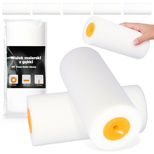 5x Rodillo Espuma 18 cm Pintura Barniz Laca Superficies Lisas Paredes Muebles Acabado Homogéneo Secado Rápido Uso Cómodo Perfecto Reformas Decoración Hogar