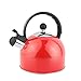 FHISD Hervidor de té para Estufa, cafetera de Camping, Tetera de Acero Inoxidable quirúrgico con Silbato, para Todas Las Estufas, Mango ergonómico/2,5 l (Rojo 2,5 l)