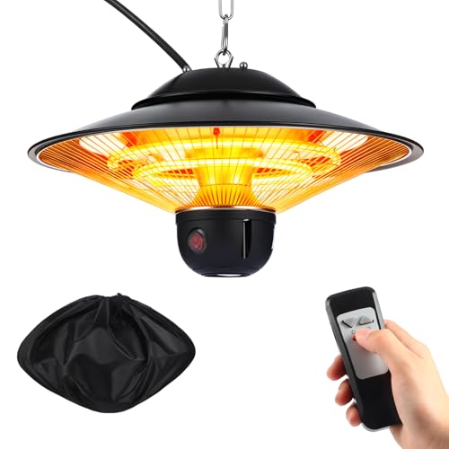 Photo 1 of 1500w Ceiling Mounted Outdoor Heaters Electric Hanging Infrared Patio Heater with Remote Control