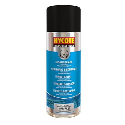 Hycote Fast Drying Aerosol Car Spray Paint Satin Black 400 ml