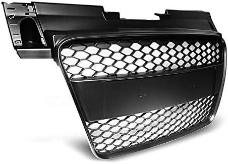 Front Grill Front Central Grill Sport VR-9 Honeycomb Mesh Grille Sport Black compatible with Audi TT 2006 2007 2008 2009 Coupe Roadster