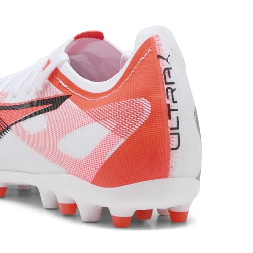 Puma Ultra 5 Match MG, Unisex Fussballschuh, Puma White-Puma Black-Glowing RED, – Ansicht 2