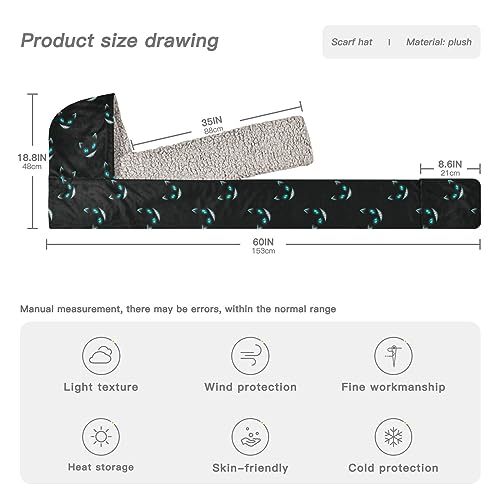 Women Winter Scarf 3 in 1 Hooded Hat Pullover Mitten Combo Cold Weather Neck Warmer4