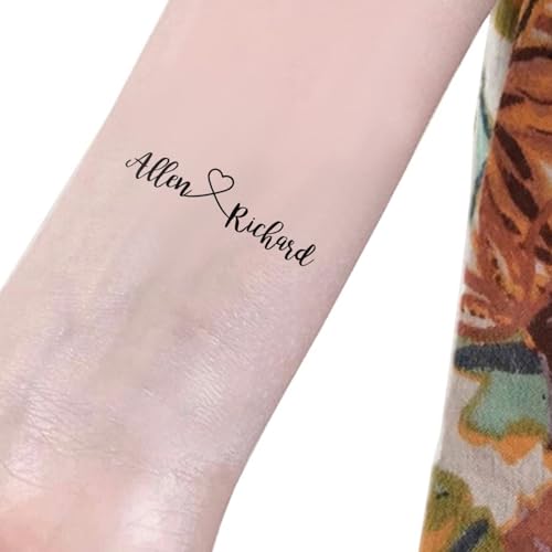 20pcs Personalized Name Sticker Tattoos for Couple Husband Wife, Custom Name Tattoos for Boyfriend Girlfriend Birthday, Long Lasting Tattoos with His Her Name, Wife Gift Husband Anniversary Wedding