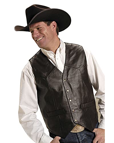 MENS BROWN LAMB NAPPA LEATHER VEST TALL FIT