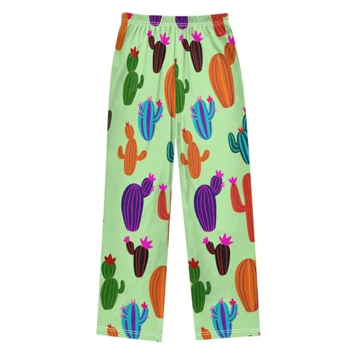 J JOYSAY Blooming Cactus Plant Lightgreen Pajamas Pants Soft Long Pajama Bottoms Lounge Sleep Pants Size S-XL2