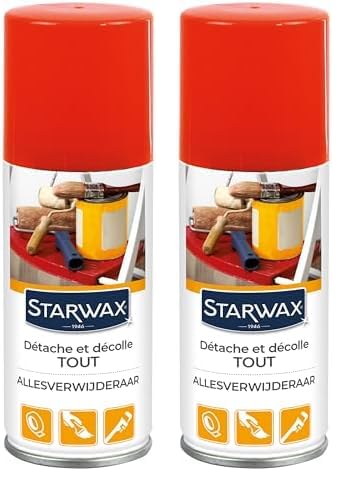 STARWAX - Spray Détachant et Décolle Tout - Elimine les colles et taches tenaces - Idéal avant Lessive - Usage sur Textiles, Cuir, Bois, PVC, Métal -...