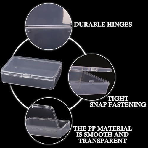 Image of Small Clear Plastic Storage Boxes, 30 Pack Mini Organizer Boxes for Jewelry Beads, Craft Supplies, Tools, Square Containers, 4.1 x 3 x 1 Inches