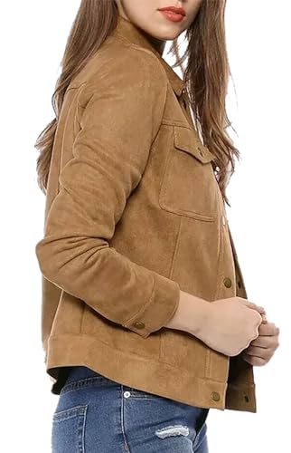 Women Faux Suede and Real Suede Leather Trucker Jacket Scully Western Shirt Coat3