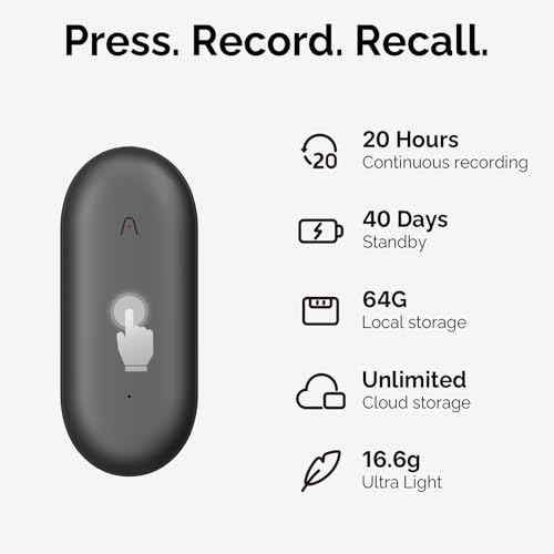 Image of AI Voice Recorder, PLAUD NotePin Voice Recorder Combo, App Control, AI Notetaker, AI Transcribe & Summarize, Support 112 Languages, 64GB Memory, Audio Recorder for Lectures, Meetings, Sunset Purple