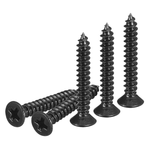 Image of DTGN 1000Pcs #4x3 /4 inch Flat Head Wood Screws, 304 Stainless Steel Phillips Self Tapping Screws - Good for Woodworking, Furniture - Black