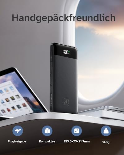 Orfeika Power Bank 20000mAh, PD 20W Powerbank mit Schnellladefunktion – Ansicht 7