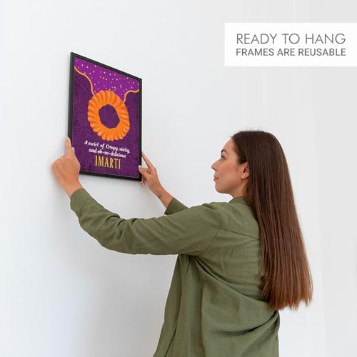 Image of Chaka Chaundh - Jalebi poster Imarti wall art frame - Sweets Mithai shop and confectionery store wall art framed quotes decor item - Restaurant cafe food Deserts poster frame decoration items - 14 X 11 inches
