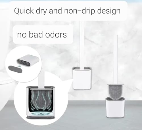 KWIK CLEAN Black 4 pack Deep Clean Silicone Toilet Brush & Quick Dry Anti-drip Holder - Image 3