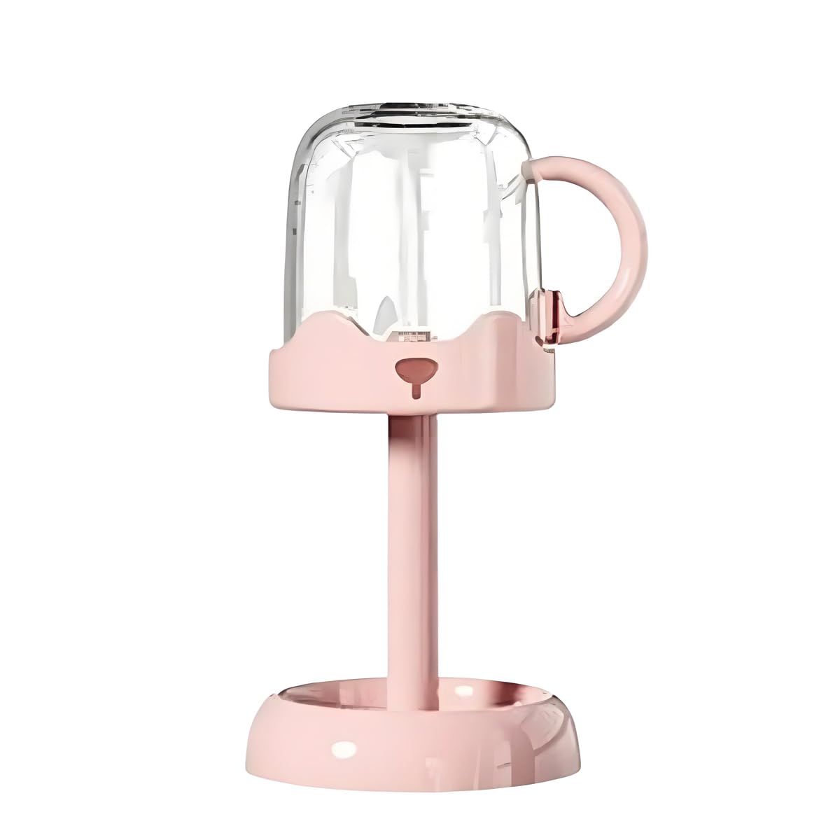 Arfuka Pink 4-Slot Toothbrush Holder With Cup Cover Bathroom Counter Organizer For Toothpaste & Electric Toothbrushes (Pink)