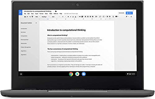 Image of Lenovo Chromebook 11.6 inch HD (1366 x 768) Laptop, MediaTek MT8173c Quad-core (4 Core) - 2.10 GHz - 4GB RAM, 32GB eMMC, Chrome OS, Black