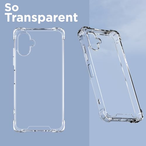 Image of Amazon Basics Back Cover for Samsung Galaxy F06 5G / M06 5G PC + TPU Clear Transparent Raised Edges Shockproof Protective Phone Bumper Case(Transparent)