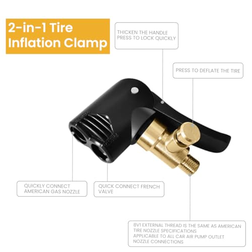 Image of STHIRA Universal Valve Adapter for Tyre Air Pump 2 in 1 Adaptors Durable Converter for Schrader Presta Multi-Purpose Car Bike Motorcycle Tires 3 PCS