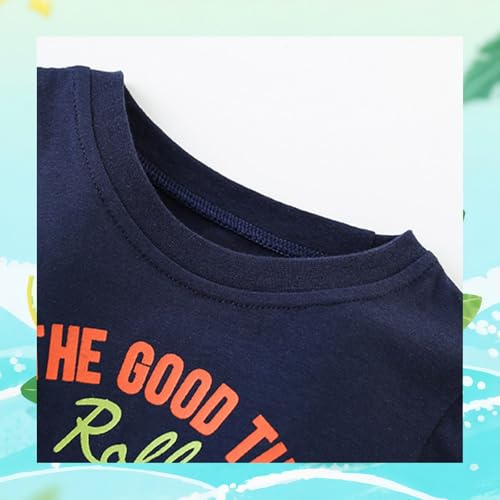 Image of Boy Shorts Sets Dinosaur Animal Print Shirt Summer Outfits Set 2pcs Casual Clothes