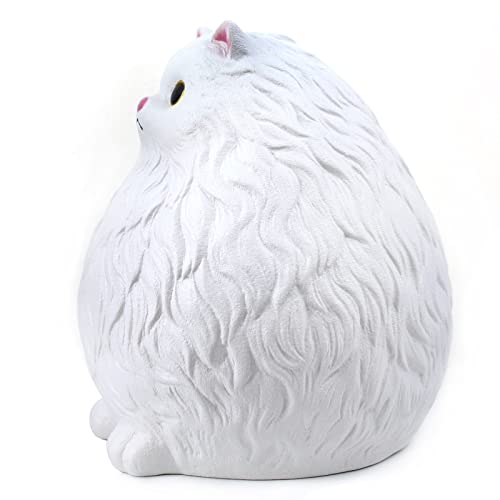 Image of Winsterch Ceramic Piggy Bank, White, Cute Cat Money Bank for Kids & Adults | 7.49 x 5.9 Inches, Large Capacity, Combines Educational and Decorative Functions, Saving Box Coin Bank Gift for Girls