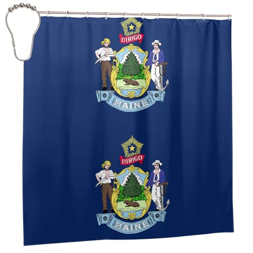 Rideau de douche Maine 183x183 en polyester avec 12 oeillets