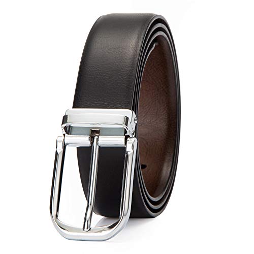 Reversible Genuine Leather Belt – Casual to Dress, Single Prong Buckle, Adjustable