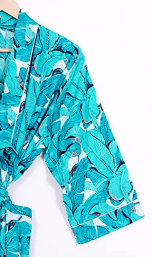 Image of Pure 100% Cotton Robe For Womens Bathrobe Dressing Gown Long sleepwear Free Size Kimono