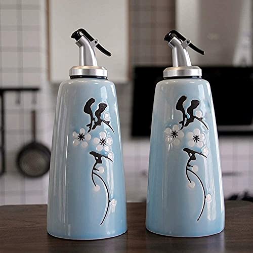WDCDYQDH Öl- und Essig-Menage, handgefertigter Keramik-Olivenöl- oder Essigflaschenspender 300 ml/2 Stück 4 WDCDYQDH Öl- und Essig-Menage, handgefertigter Keramik-Olivenöl- oder Essigflaschenspender 300 ml/2 Stück