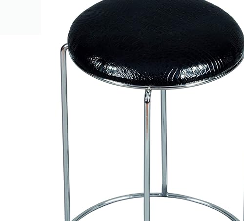 Image of NGFC Cushioned Seat Round Stool || Stainless Steel for Indoor /Outdoor /Home /Medical /Hospital /Food /Doctor /Kitchen /Office /Chair /Cafe /Cafeteria Size- 45 cm, Black