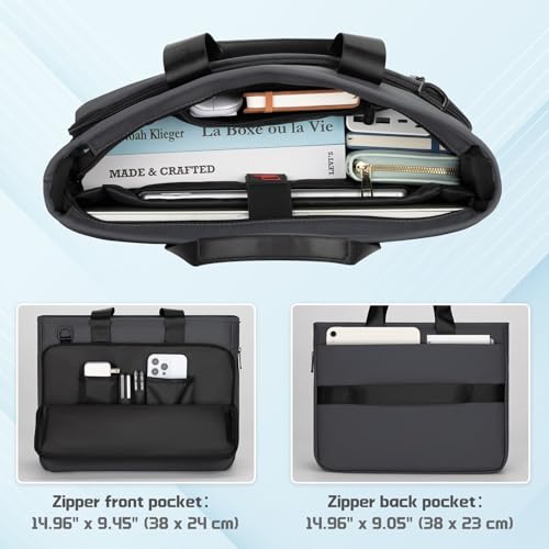 Image of RAINYEAR 15.6 Inch Laptop Bag for Men Women, Waterproof Expandable Large Capacity Laptop Shoulder Bag Carrying Bag Briefcase