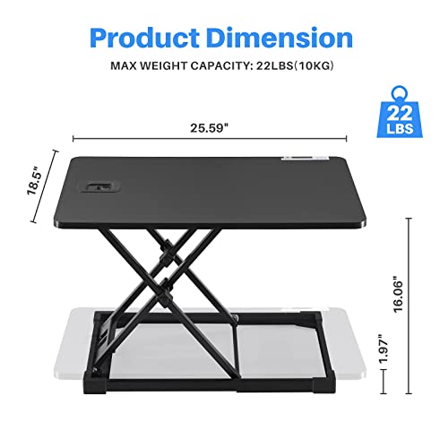 Sunon Desk Converter Ergonomic Standing Desktop Gas Spring Height Adjustable/Table Riser, Sit Stand Converter Dual Monitor Laptop Computer for Home... - Image 2