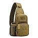 HUNTVP Taktisch Brusttasche Military Schultertasche mit Wasserflasche Halter Chest Sling Pack Molle Armee Crossbody Bag Militärisch Umhängetasche für Wandern Camping - Typ-1 Braun