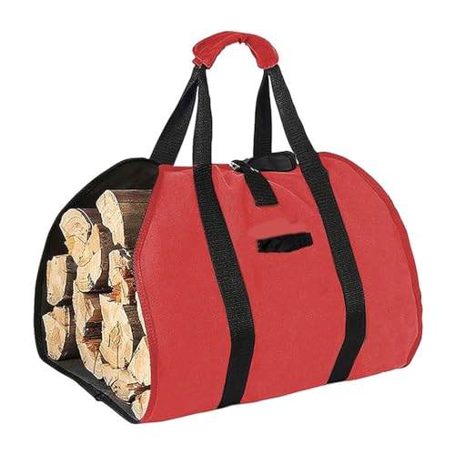 Qsvbeeqj Bolsa de transporte de leña resistente a la intemperie, gran capacidad de almacenamiento para mochileros, viajes de supervivencia, portátil, bolsa de transporte de madera para viajes al