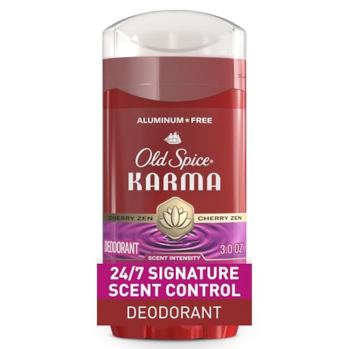 Image of Old Spice Aluminum Free Deodorant for Men, 24 /7 Odor Protection, 24 /7 Signature Scent & Lasting Freshness, Goes on Clean, Karma with Cherry Spice, Black Pepper, & Sandalwood Scent, 3.0 oz