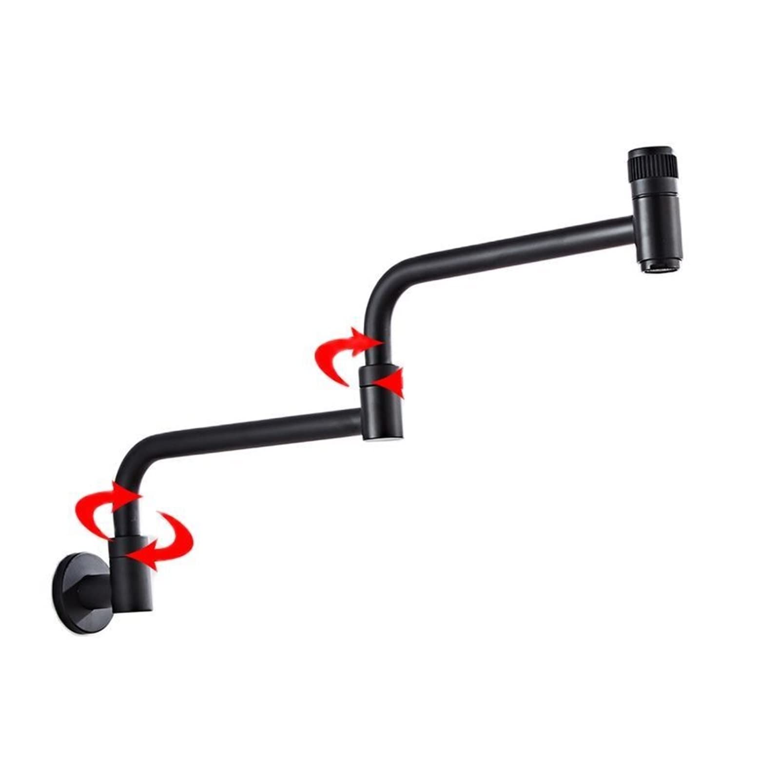 Grifo de llenado de ollas de montaje en pared Grifo de cocina de acero inoxidable de un solo frío, mezclador plegable de 360 ​​grados, grifo de fregadero de cocina cromado/negro de un solo mango, mont