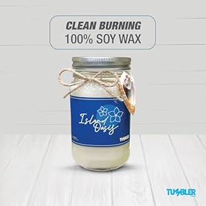 Beach candle by tumbler home scented soy candle made in usa beachy candle makes great coastal decor long lasting 90 hour burn time island oasis  urban country home decor