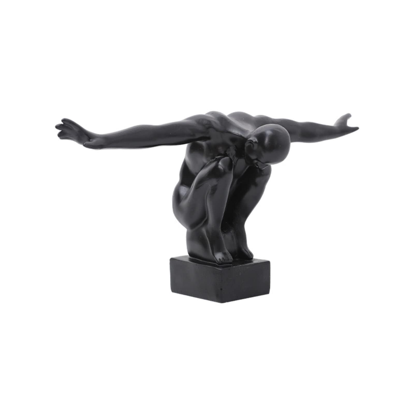 Regalos de inauguración Folleto de Resina Negra, Arte Corporal, estatuilla Mesa, Estatua Jugador Buceo Deportivo, Estudio Oficina Decoración única