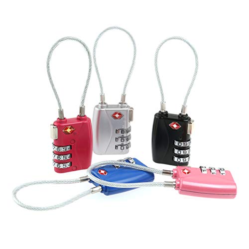 CLISPEED Cadeado Com Cabo de Combinação de 5 Unidades para Mochila Com Bloqueio de Bagagem Bloqueio